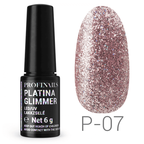 Profinails Platina Glimmer LED/UV lakkzselé 6g No. P-07