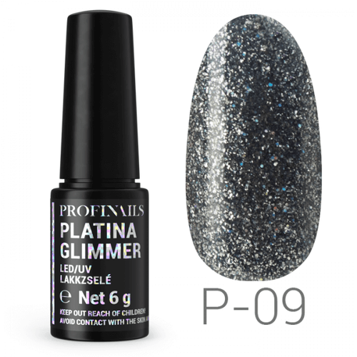 Profinails Platina Glimmer LED/UV lakkzselé 6g No. P-09