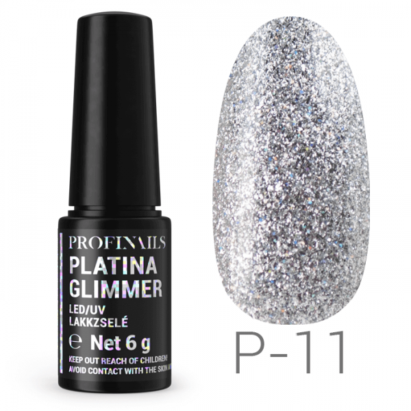 Profinails Platina Glimmer LED/UV lakkzselé 6g No. P-11