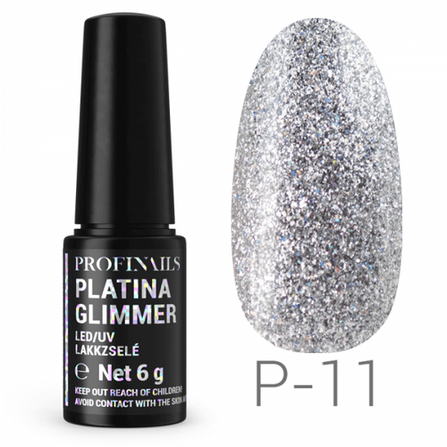 Profinails Platina Glimmer LED/UV lakkzselé 6g No. P-11