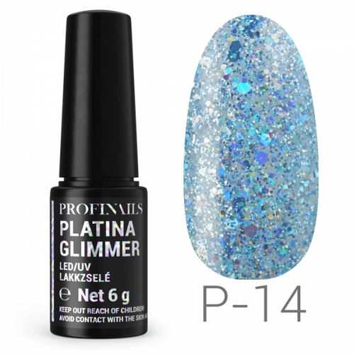 Profinails Platina Glimmer LED/UV lakkzselé 6g No. P-14