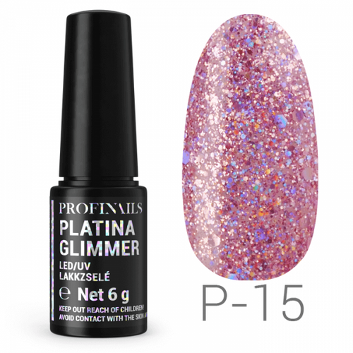 Profinails Platina Glimmer LED/UV lakkzselé 6g No. P-15
