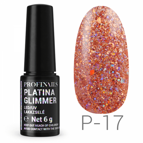 Profinails Platina Glimmer LED/UV lakkzselé 6g No. P-17