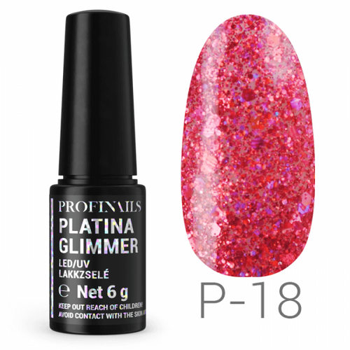 Profinails Platina Glimmer LED/UV lakkzselé 6g No. P-18
