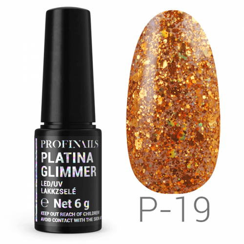 Profinails Platina Glimmer LED/UV lakkzselé 6g No. P-19