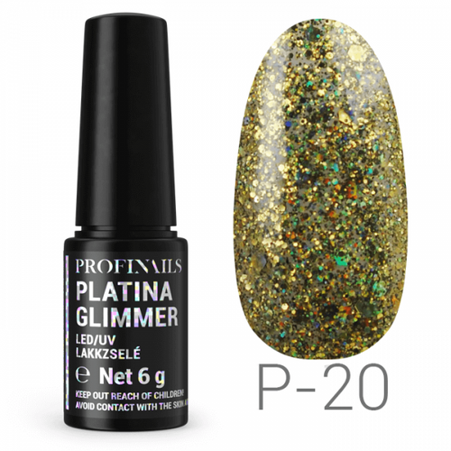 Profinails Platina Glimmer LED/UV lakkzselé 6g No. P-20