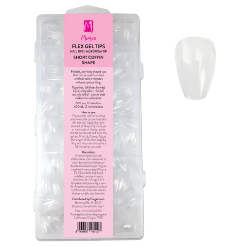 Moyra Flex gel nail tips Coffin shape 600db