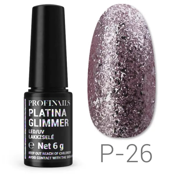 Profinails Platina Glimmer LED/UV lakkzselé 6g No. P-26