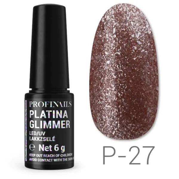 Profinails Platina Glimmer LED/UV lakkzselé 6g No. P-27
