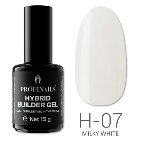 Profinails Hibrid LED/UV építő zselé 15 g H-07 Milky White