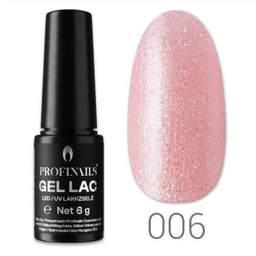 Profinails LED/UV lakkzselé 6 g No. 006 Sugar Glint Pink
