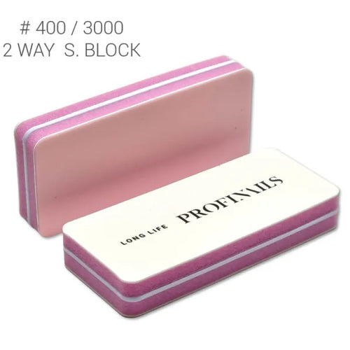 Profinails körömreszelő Buffer Pink Fehér 2 oldalú #400/3000