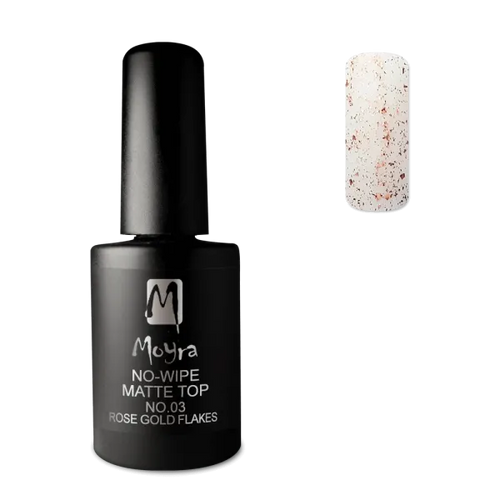 Moyra fixálásmentes matt fedőzselé 10 ml No. 03 Rose gold flakes