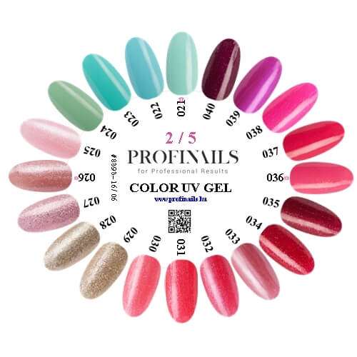 Színpaletta Profinails UV színes zselé No. 2 (021-040)