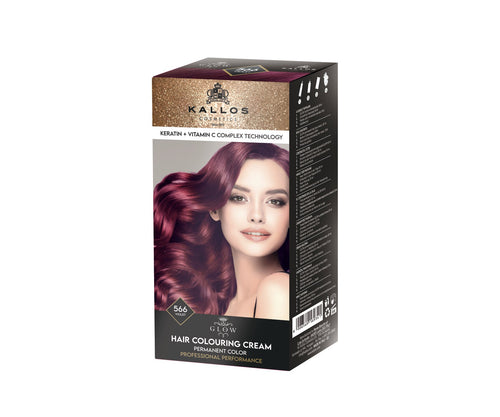 Kallos GLOW Tartós Krémhajfesték 566 Ibolya Vörös 60 ml