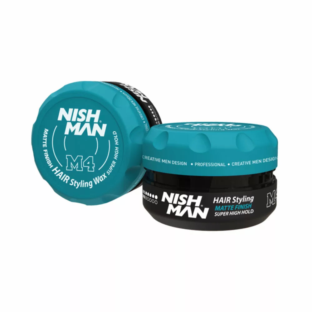 Nishman - Matte Finish Hair Styling Wax Super High Hold (M4) - Vízbázisú Matt Hajwax 100ml