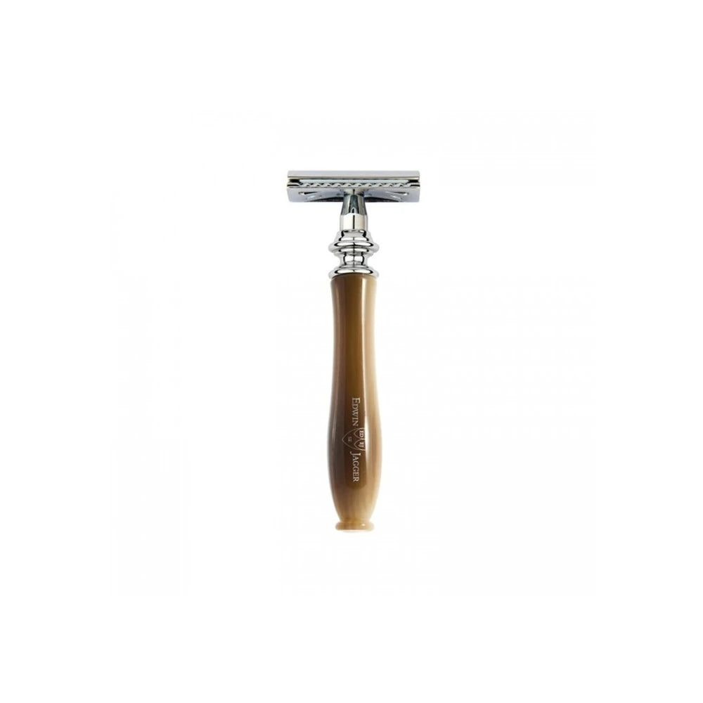 Edwin Jagger Closed Comb Chatsworth Horn Safety Razor (DE) Horn / Chrome LHCSR