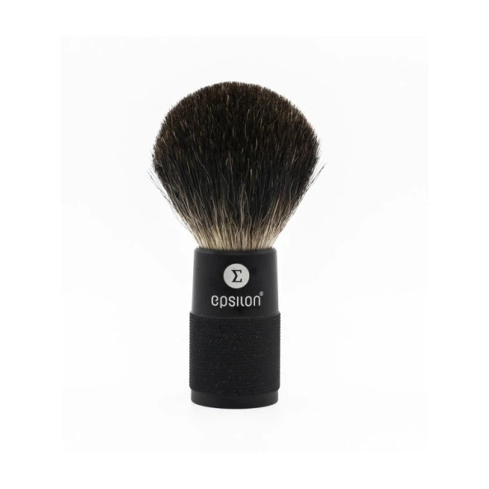 Epsilon Black Badger Shaving Brush Metallic Black Handle 52/22mm borotvapamacs