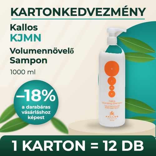 Kallos KJMN Volumennövelő Sampon 1000 ml – KARTON (12 db)