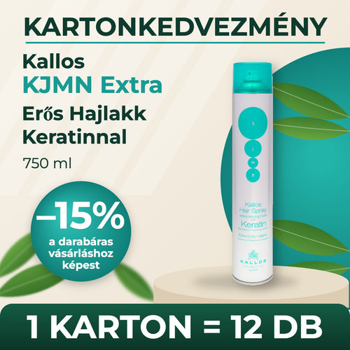 Kallos KJMN Extra Erős Hajlakk Keratinnal 750 ml – KARTON (12 db)