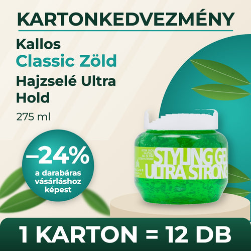 Kallos Classic Zöld Hajzselé Ultra Hold 275 ml – KARTON (12 db)