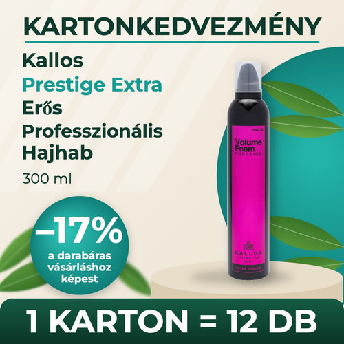 Kallos Prestige Extra Erős Professzionális Hajhab 300 ml – KARTON (12 db)