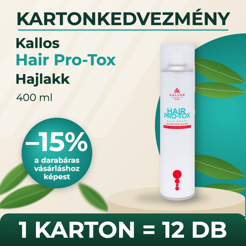 Kallos Hair Pro-Tox Hajlakk 400 ml – KARTON (12 db)