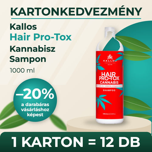 Kallos Hair Pro-Tox Kannabisz Sampon 1000 ml – KARTON (12 db)