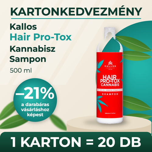 Kallos Hair Pro-Tox Kannabisz Sampon 500 ml – KARTON (20 db)