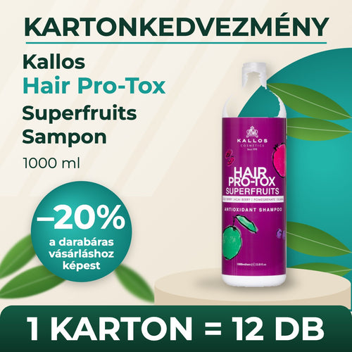 Kallos Hair Pro-Tox Superfruits Sampon 1000 ml – KARTON (12 db)
