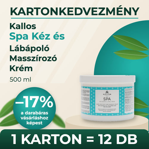 Kallos Spa Kéz és Lábápoló Masszírozó Krém 500 ml – KARTON (12 db)