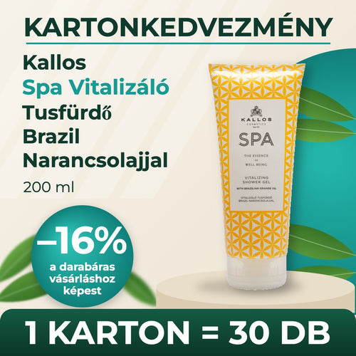 Kallos Spa Vitalizáló Tusfürdő Brazil Narancsolajjal 200 ml – KARTON (30 db)