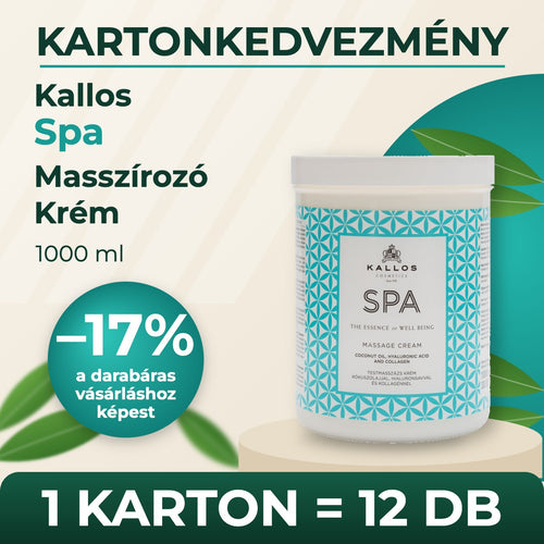 Kallos Spa Masszírozó Krém 1000 ml – KARTON (12 db)