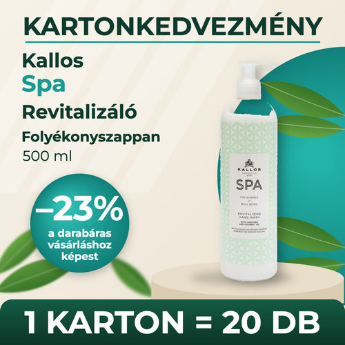 Kallos Spa Revitalizáló Folyékonyszappan 500 ml – KARTON (20 db)
