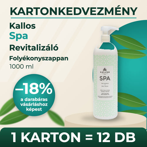 Kallos Spa Revitalizáló Folyékonyszappan 1000 ml – KARTON (12 db)