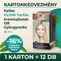 Kallos GLOW Tartós Krémhajfesték 128 Gyöngyszőke 60 ml – KARTON (12 db)
